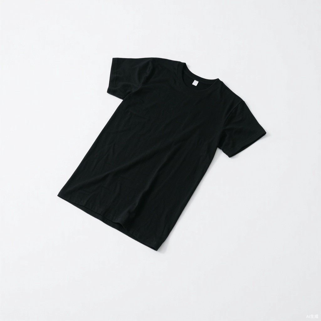 Men's cotton crew neck t shirt black
